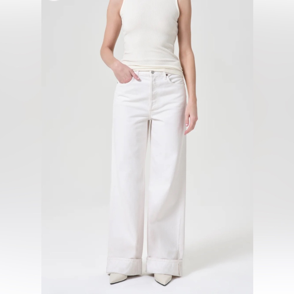 AGOLDE DAME HIGH RISE WIDE LEG JEANS in FORTUNE COOKIE 26